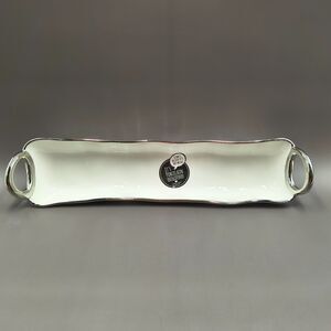 Pampa Bay Porcelain Cracker Cheese and Charcuterie Tray (White and Silver) NWOP